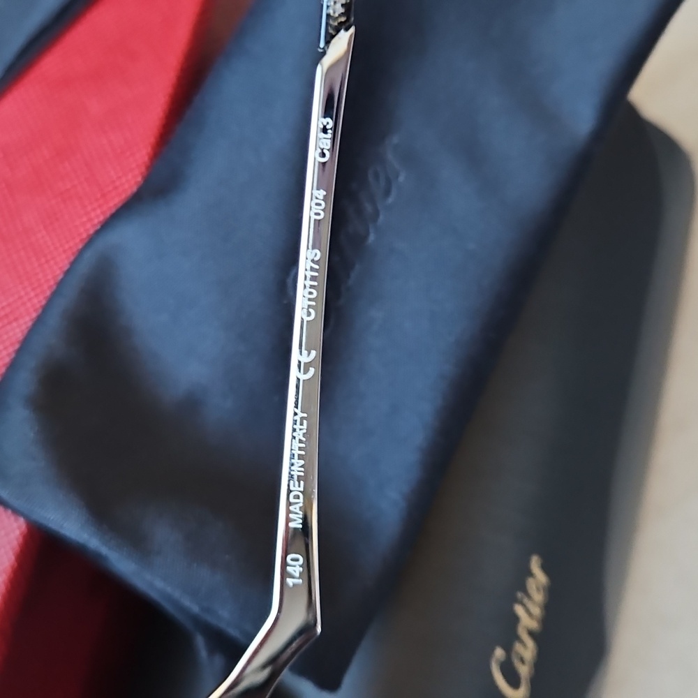 💸SOLD💸 NWT Panthère de Cartier Havana  Sunglasses Silver Black 🐆 - Picture 6 of 8